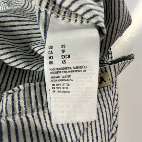 American Eagle Outfitters Premium Indigo Men’s Striped Long Sleeve Shirt | XS - Picture 14 of 16